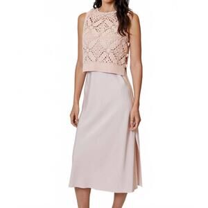 NEW DH NEW YORK silk dress with sweater in light pink